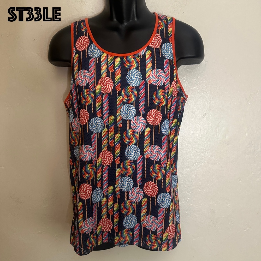 Steele Mesh Tank Top Small Gently worn 90% polyester/10% elastane pinpoint mesh